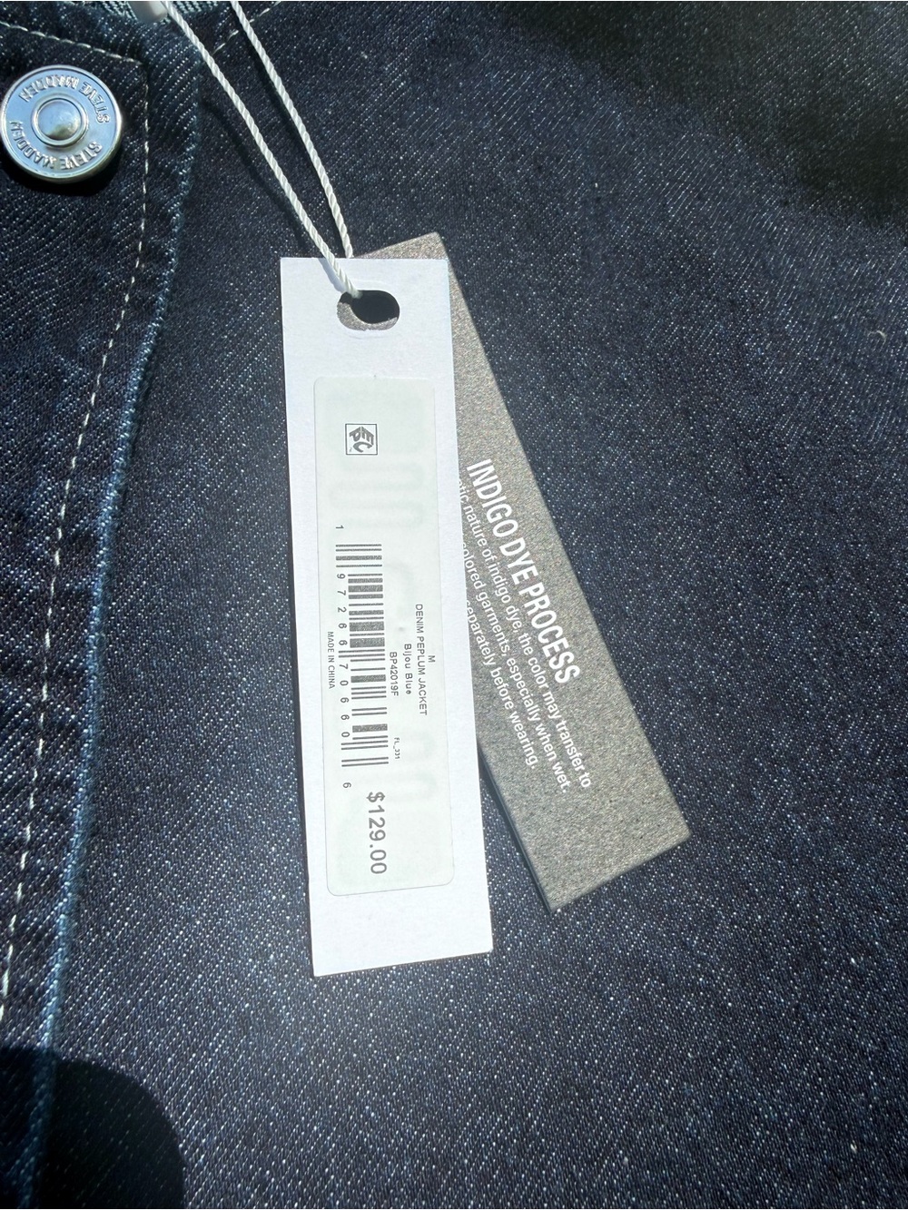 Steve Madden Black Peplum Button Jacket - Picture 5 of 9